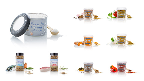 Packshots pour e-commerce fleurs de sel de Guérande aromatisées - Frédéric LECHAT, photographe publicitaire La Baule.